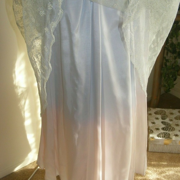 Zum Zum Niki Livas White Glitter Pastel Ombre Prom Dress 90s Y2K - Picture 6 of 17